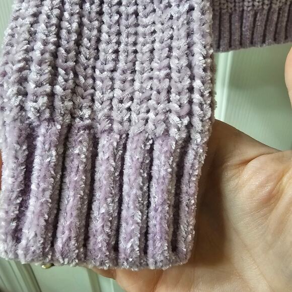 Btween Kids 5 Lilac Chenille Hoodie Sweater Metallic Knit NWT Holiday Cozy - Picture 7 of 10